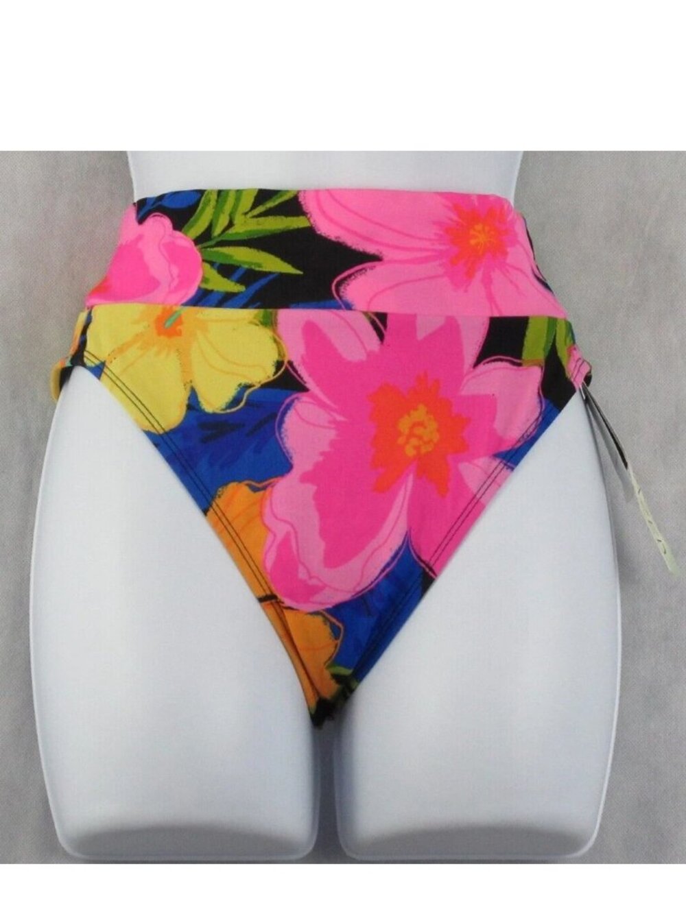 Sundazed Juniors' Colorful Floral High-Waist Swim Bikini Bottom, Multi, XS